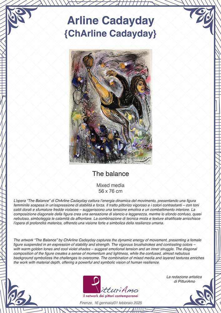 Art Critique on the Work "The balance" by Contemporary Artist Arline Cadayday
