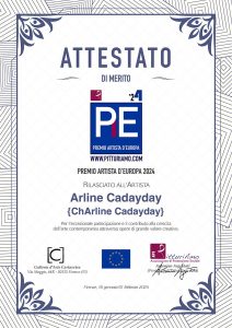 Certificate of artistic merit awarded to contemporary artist Arline ChArline Cadayday on the occasion of the 2024 Artist of Europe Award