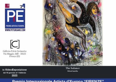VideoExhibition of the artwork "The balance" by contemporary artist Arline Cadayday at the Cartavetra Gallery, on the occasion of the 2024 Artist of Europe Award