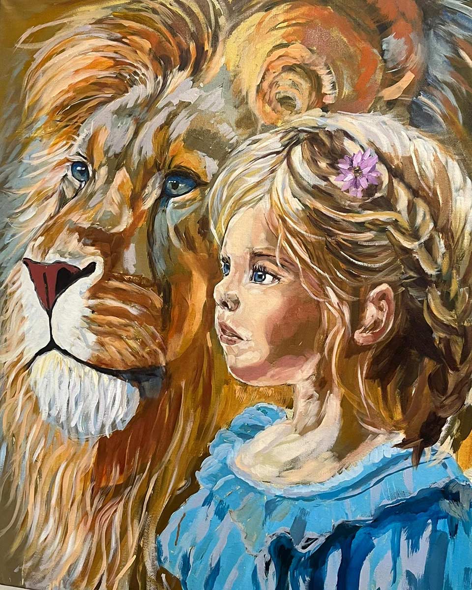 Online sale work entitled "The Lion and the Princess" created by the contemporary artist Arline ChArline Cadayday